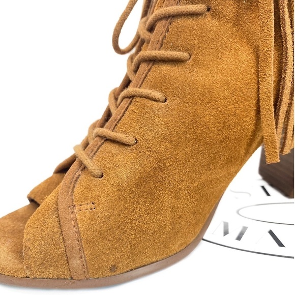 Steve Madden Newporte Fringe Western‎ Ankle Bootie Chestnut Suede Size 6 Boho - Picture 10 of 10